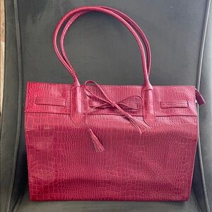Elizabeth Arden Red Crocodile-Patterned Tote
New